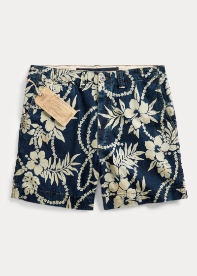 Pantalones Cortos Ralph Lauren Hombre Azul Marino / Creme - Tropical Twill - ZHYWD3084